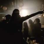 silhouette of people at a nightclub