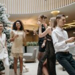men and women dancing together